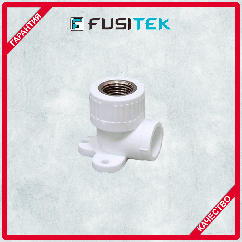 Угол / Отвод ППР / PPR белый Внутренняя резьба с креплением Fusitek