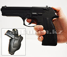 Зажигалка пистолет JC 608 черный с кобурой (длина 18.5 см)