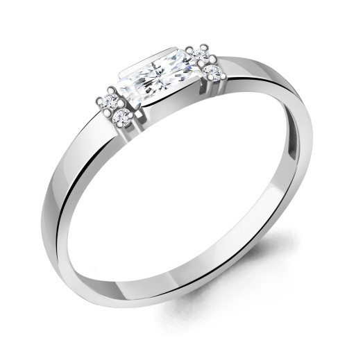 Кольцо Aquamarine серебро с родием, фианит 68697А.5