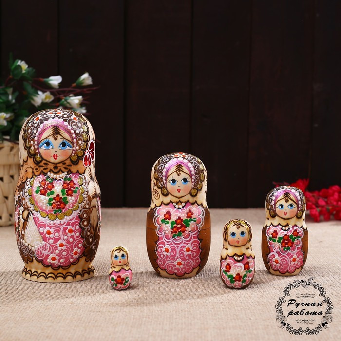 Матрёшка «Жженка» красная 5 кукольная 17 см