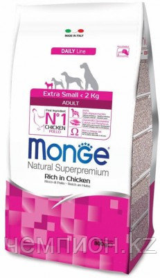 1419 Monge Superpremium Dog Extra Small Adult, Монже корм для взрослых собак миниатюрных пород, уп.800гр.