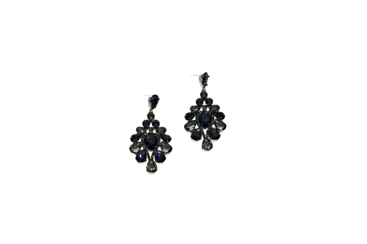 Вечерние серьги Brosh Jewellery (Темно синий Кристалл)