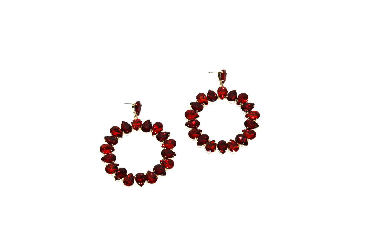 Вечерние серьги Brosh Jewellery (красный Кристалл)