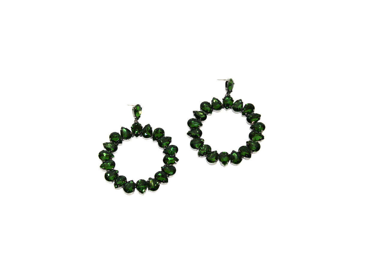 Вечерние серьги Brosh Jewellery (зеленый Кристалл)