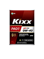 Моторные синтетические масла для бензиновых двигателей KIXX PAO 1 API SN/CF 0W-40 4л