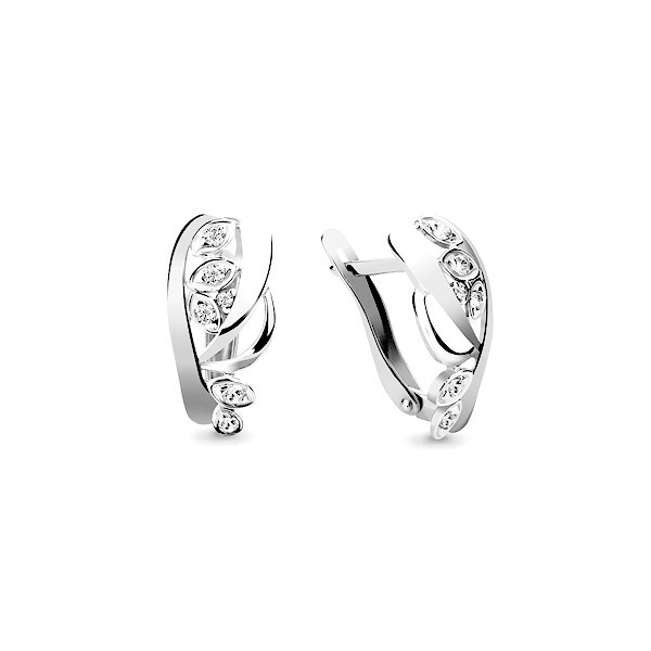 Серебряные серьги с фианитом Aquamarine 45946А