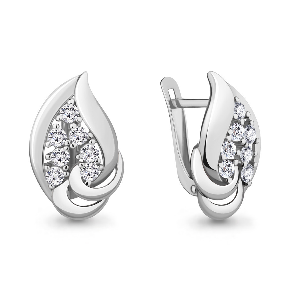 Серебряные серьги с фианитом Aquamarine 46896А