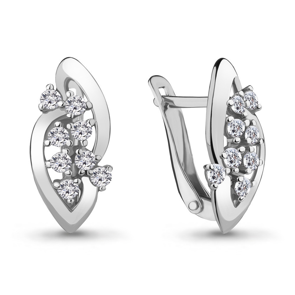 Серебряные серьги с фианитом Aquamarine 46898А