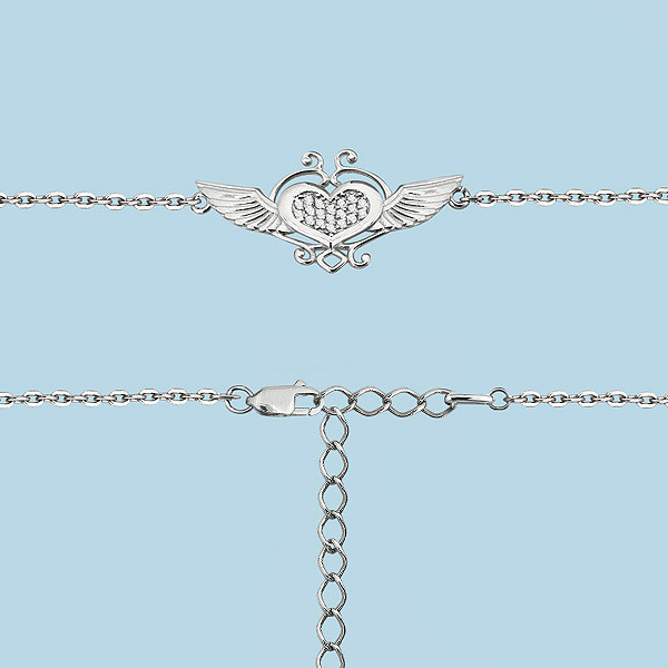 Серебряный браслет с фианитом Aquamarine 74143А