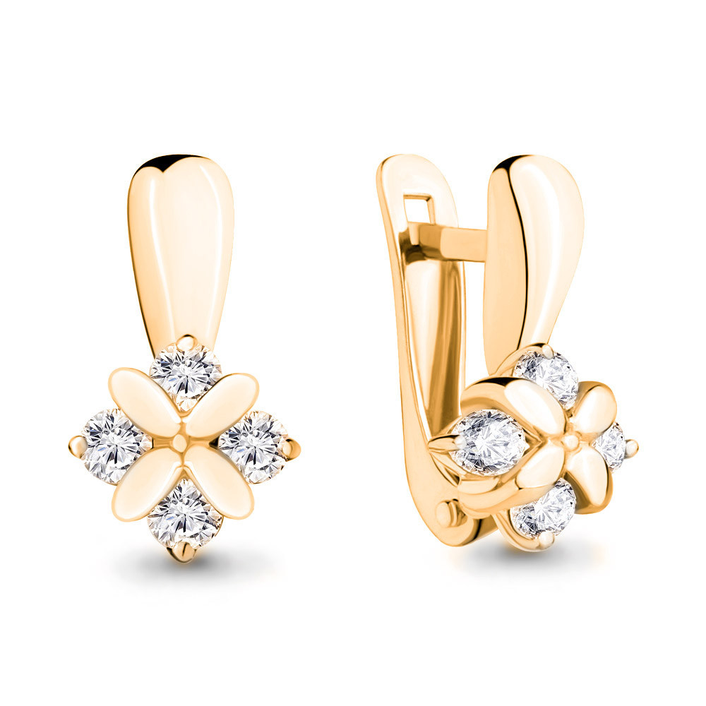 Серьги из серебра с фианитом Aquamarine 46506А#