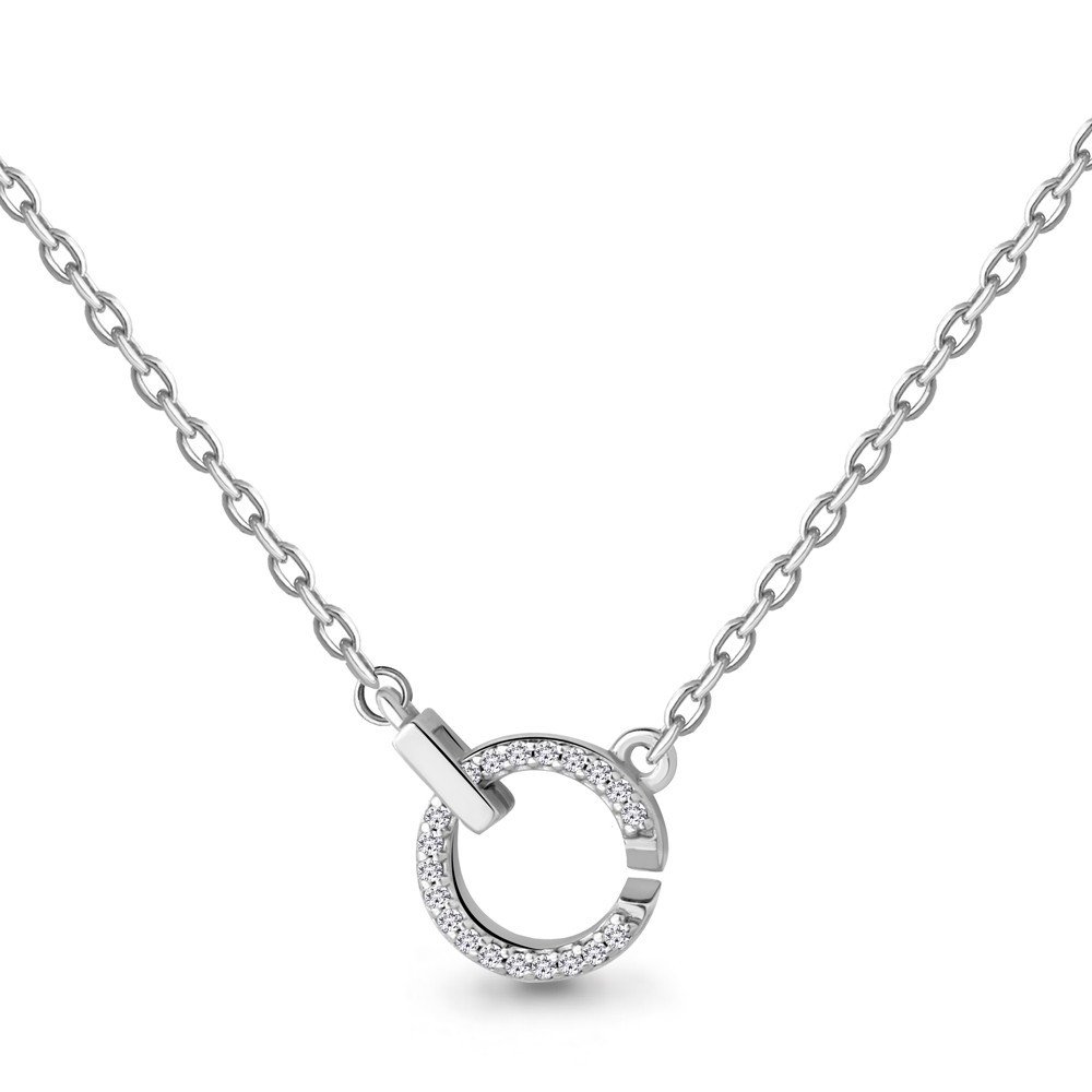 Колье из серебра с фианитом Aquamarine 73582А