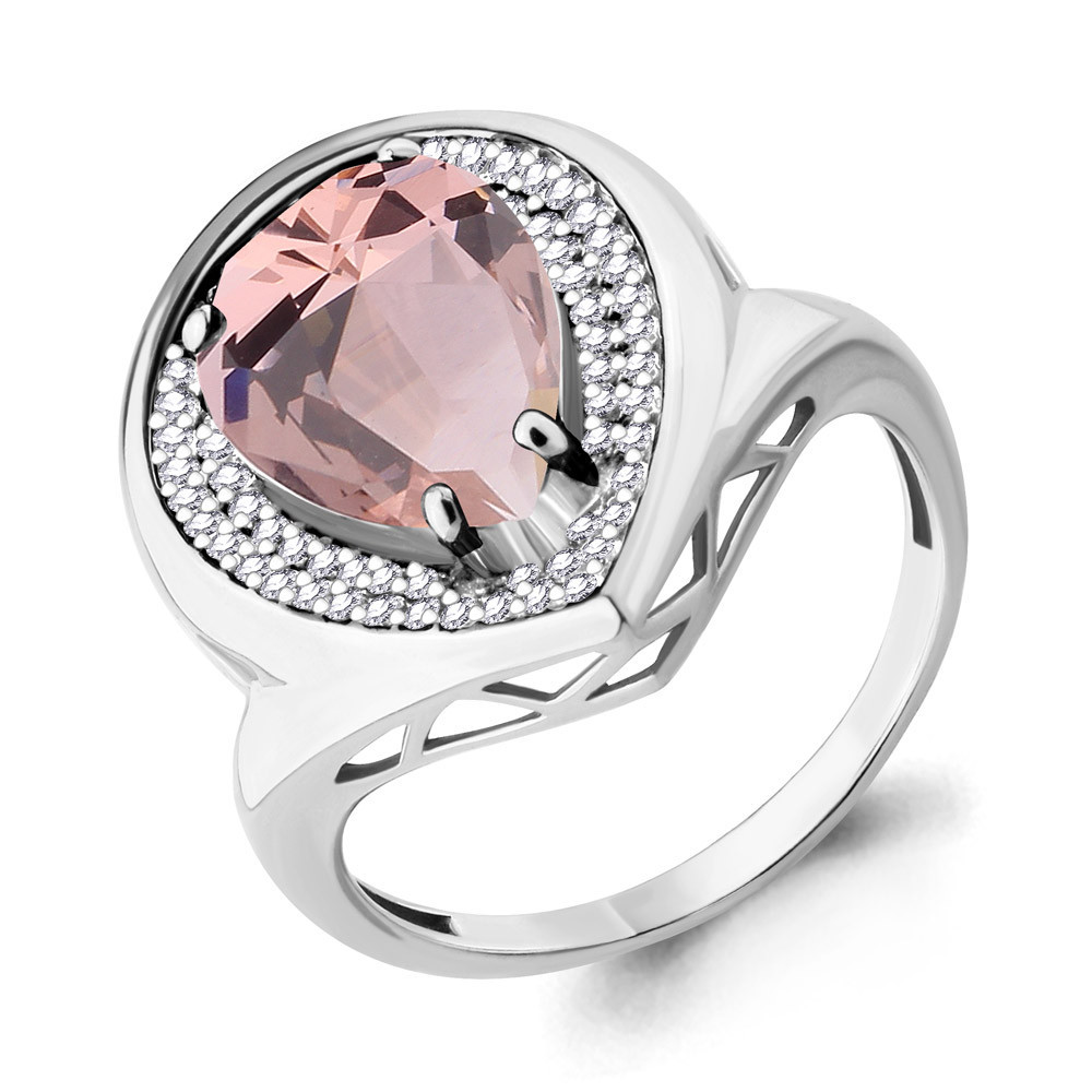 Серебряное кольцо с и фианитом Aquamarine 6903390А