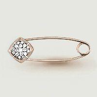 Булавка из серебра с фианитом Aquamarine 70486А#