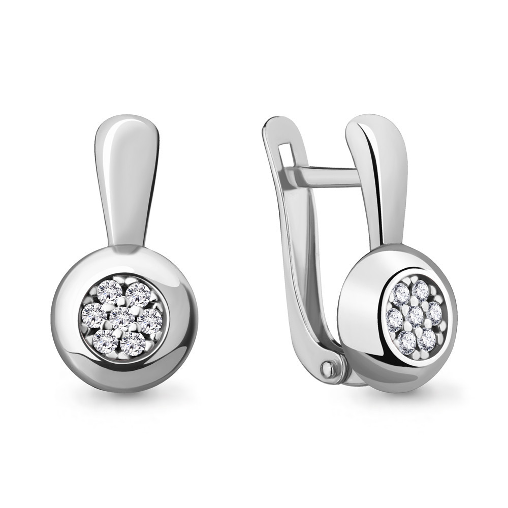 Серебряные серьги с фианитом Aquamarine 46998А