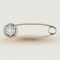 Серебряная булавка с фианитом Aquamarine 70482А#
