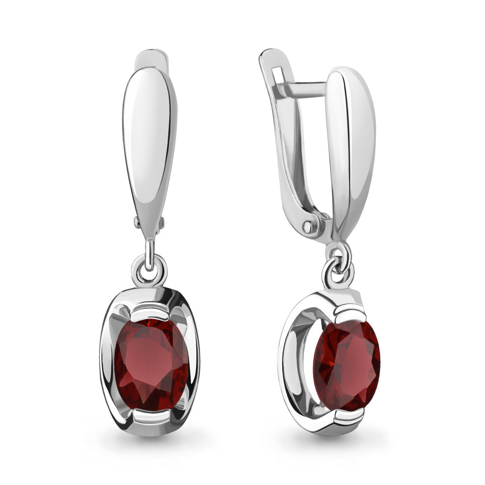 Серьги из серебра с гранатом Aquamarine 4717303