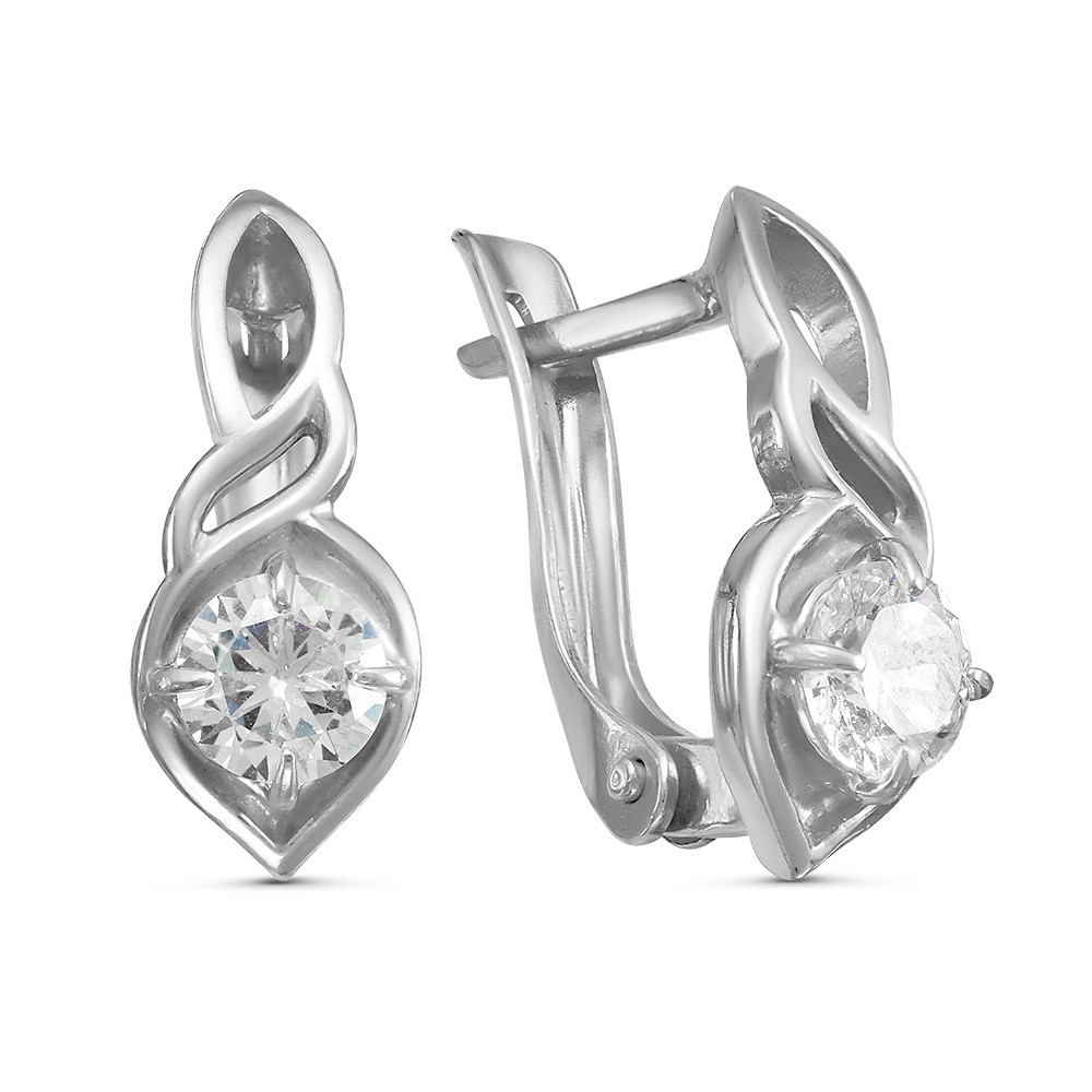 Серьги из серебра с фианитом Красная Пресня 33810622Д