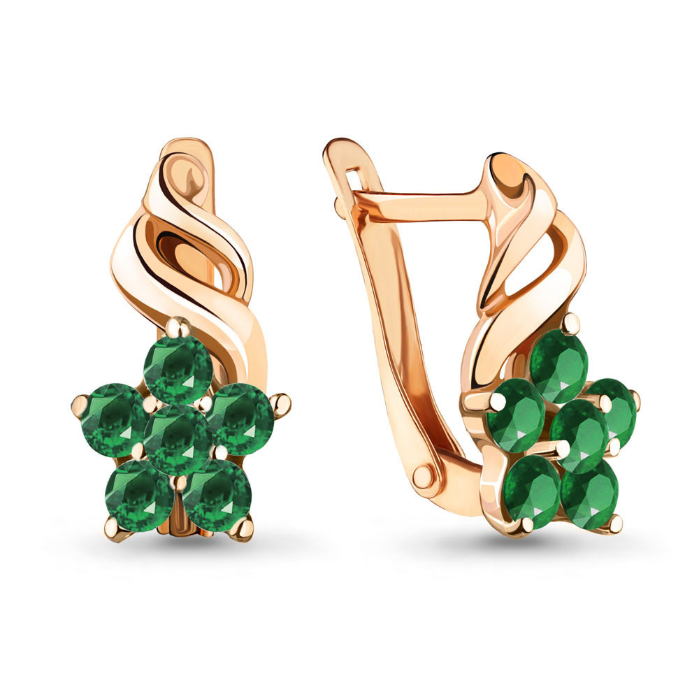 Серьги из серебра с наноизумрудом синт. Aquamarine 45366Г#