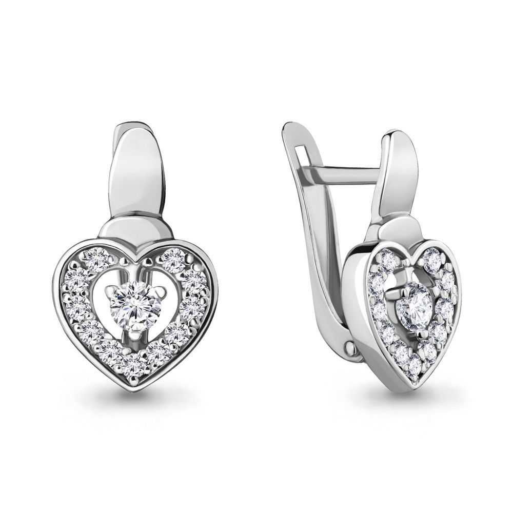 Серебряные серьги с фианитом Aquamarine 46969А