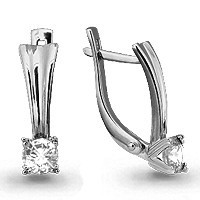 Серебряные серьги с фианитом сваровски Aquamarine 42007