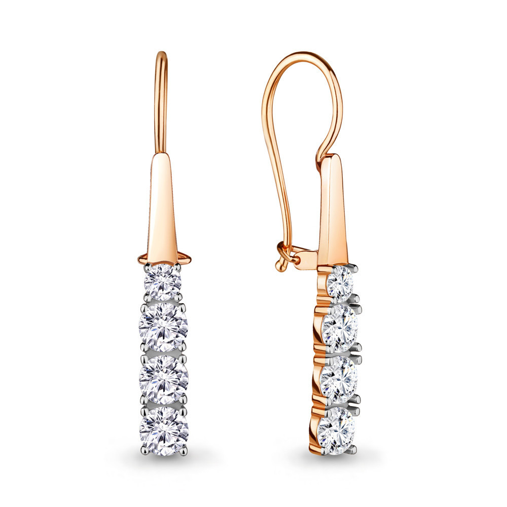 Серьги из серебра с фианитом Aquamarine 46811А.6