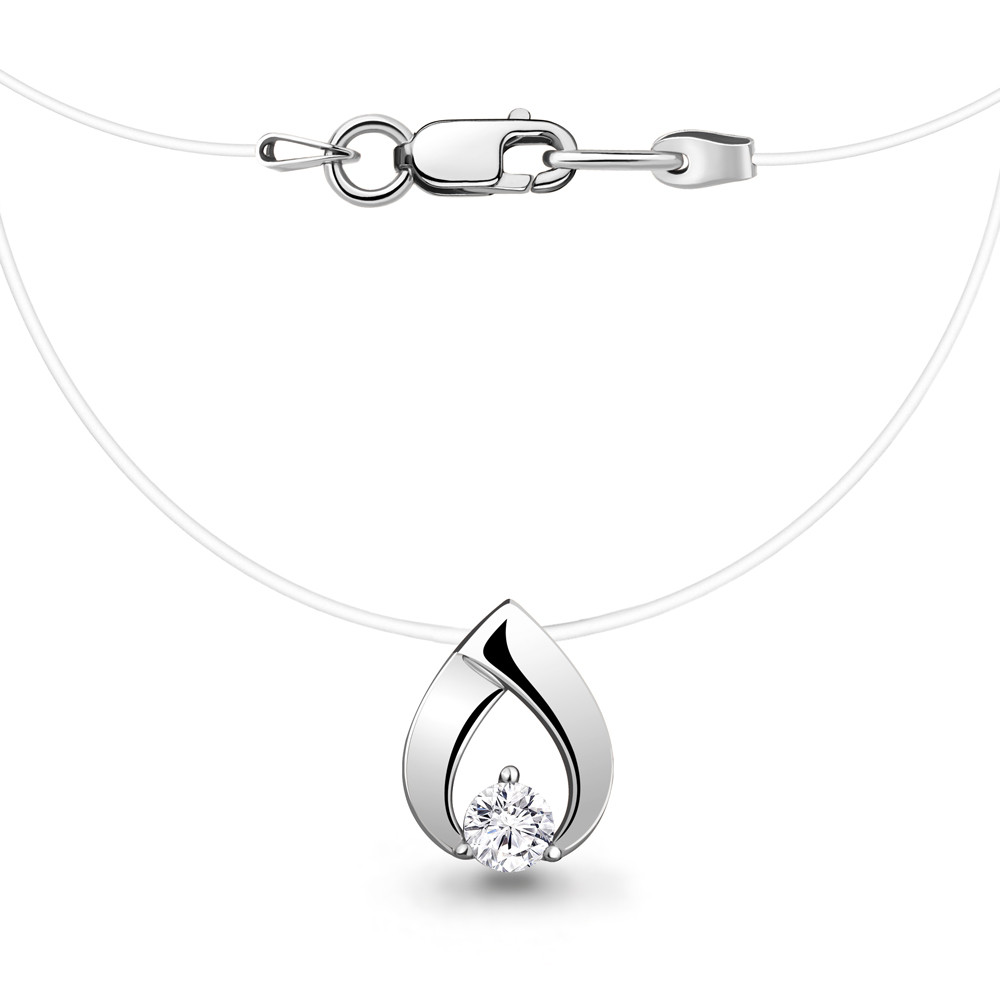 Колье Aquamarine серебро с родием, фианит 73607А.5