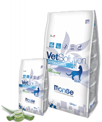 8155 MongeVet Solution Dermatosis Cat, Монже ветеринарный корм при проблемах кожи для взрослых кошек, уп.1,5кг - фото 1 - id-p72736678