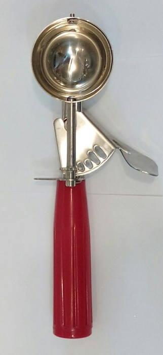 Ложка для мороженого автомат с пластиковой ручкой 50 мм, красная - фото 1 - id-p72764946