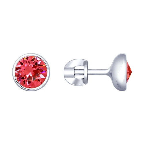 Серьги SOKOLOV серебро с родием, кристалл swarovski 94022948