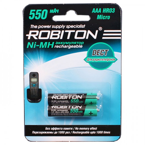 Аккумулятор AAA ROBITON 550MHAAA-2 DECT 550mAh