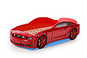 Кровать-машина "Мустанг" 3D (объемная пластиковая)красная с матрасом, фото 3
