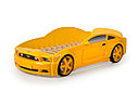 Кровать-машина "Мустанг" 3D (объемная пластиковая) желтая с матрасом, фото 5