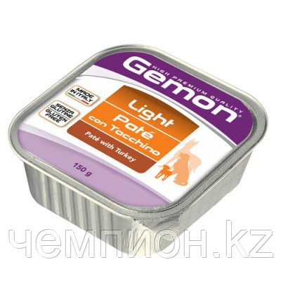 0043 Gemon Dog High Premium Quality Pate Adult Light Turkey, облегченый корм для собак с индейкой, уп16*150гр.