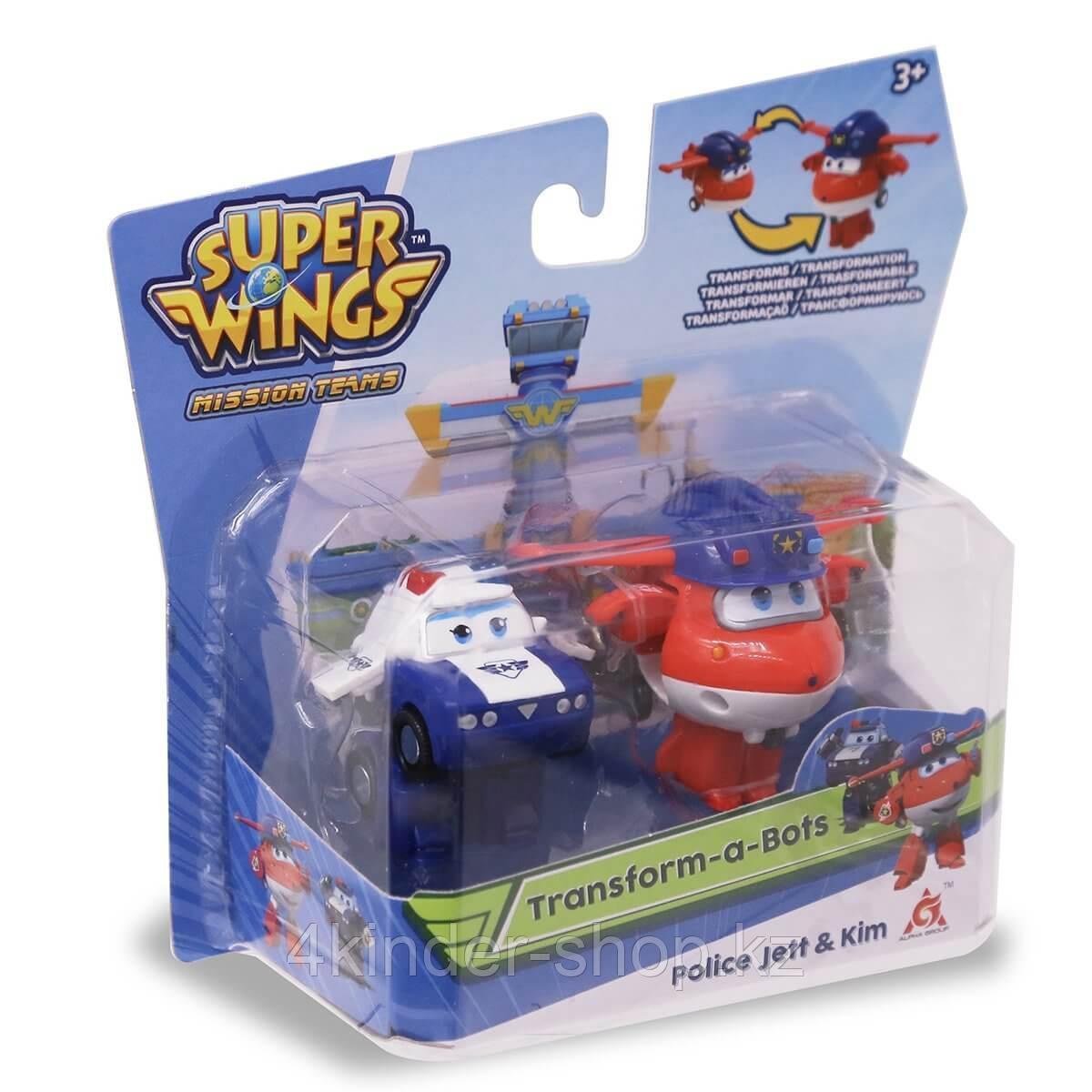 Мини-трансформеры Super Wings 2 в 1 Джетт и Пол (команда Полиции) EU730002A