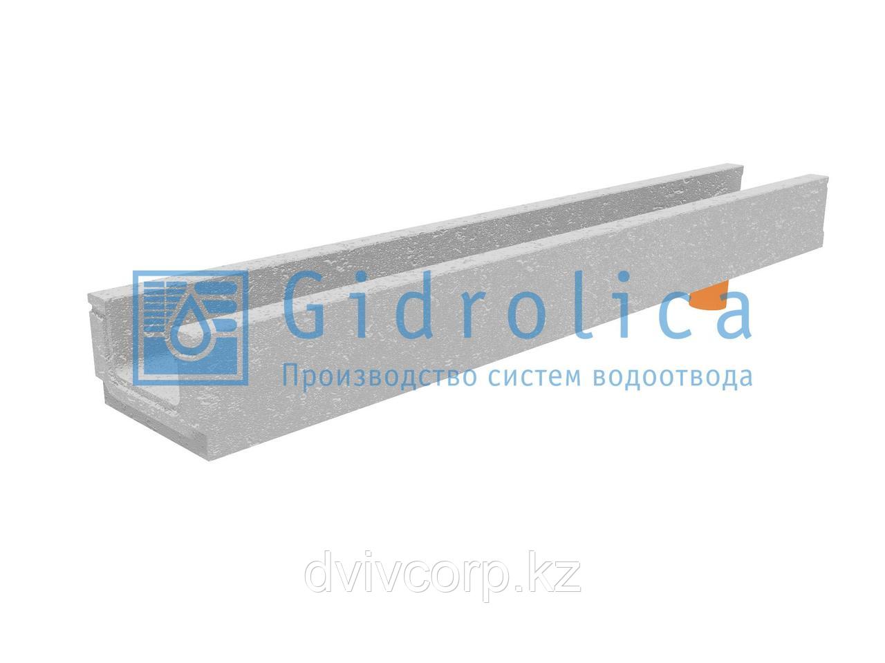 Лоток водоотводный бетонный коробчатый (СО-100мм), с водосливом  КПв 100.16 (10).10(6,5)- BGF