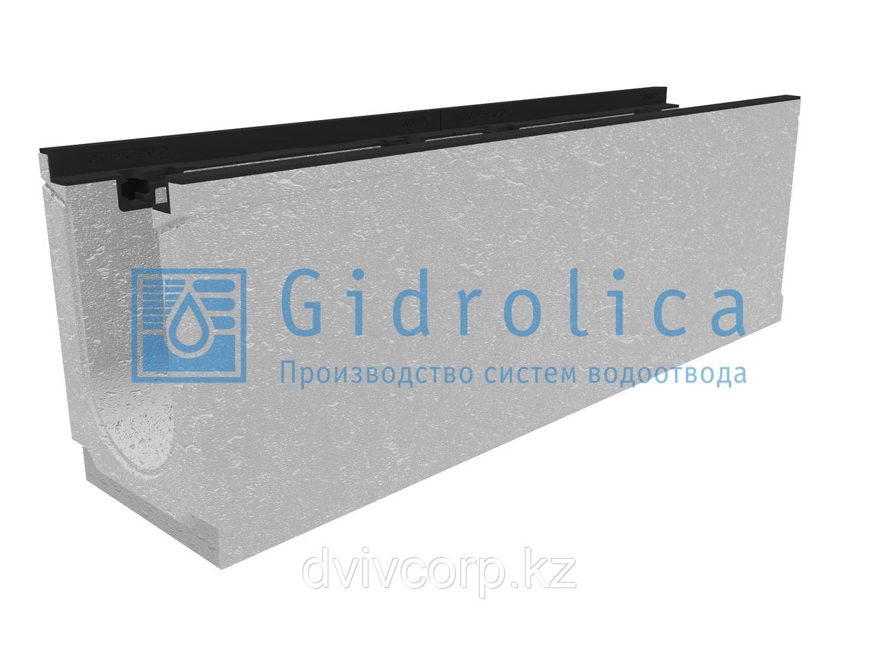 Лоток водоотводный бетонный коробчатый (СО-150мм), с чугунной насадкой, с уклоном 0,5%  КUу 100.24,8
