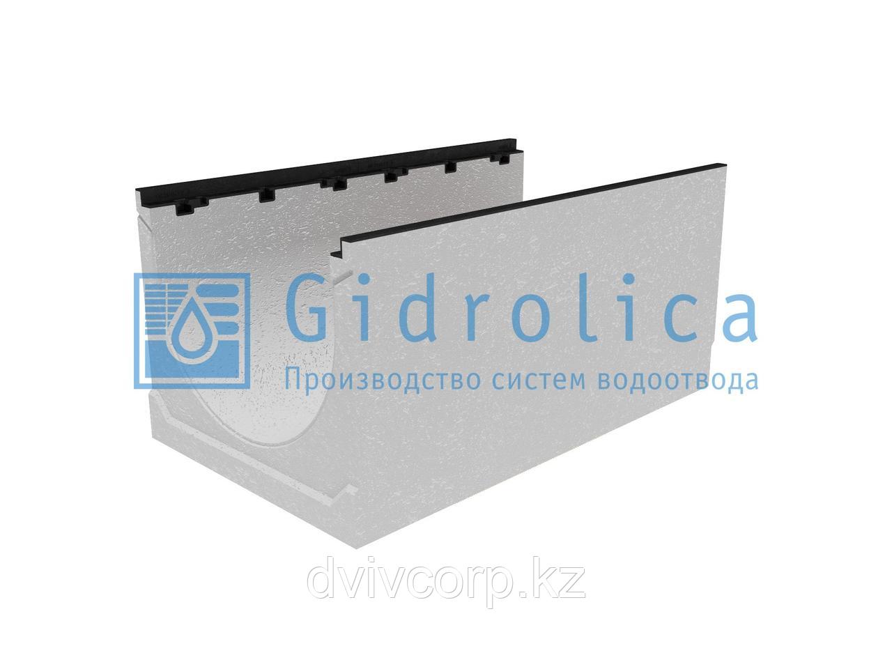 Лоток водоотводный бетонный коробчатый (СО500 мм), с чугунной насадкой, с уклоном 0,5% КUу 100.60,3