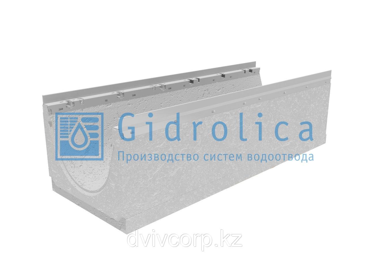 Лоток водоотводный бетонный коробчатый (СО-300мм), с оцинкованной насадкой, с уклоном 0,5% КUу