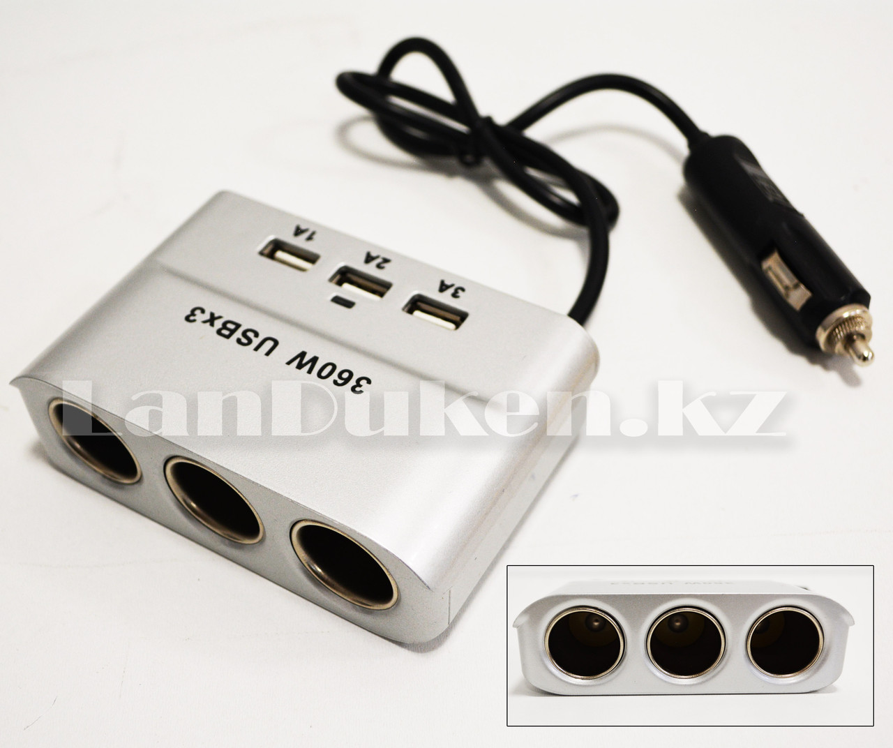 USB тройник для прикуривателя Разветвитель прикуривателя в автомобиль ...