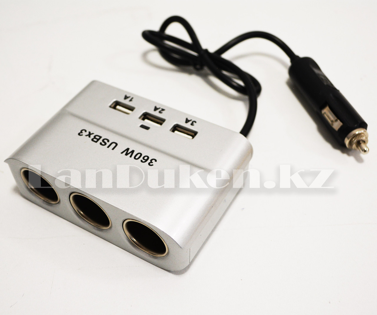 USB тройник для прикуривателя Разветвитель прикуривателя в автомобиль 360 W USB х 3 - фото 5 - id-p72792044