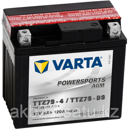 Аккумулятор Varta Powersports AGM YTZ7S-BS 5Ah 120A 113х70х105