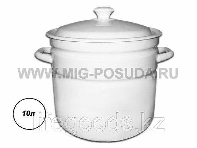 Кастрюля цил. борт. 10л. (белая) арт. 41804-222, фото 2