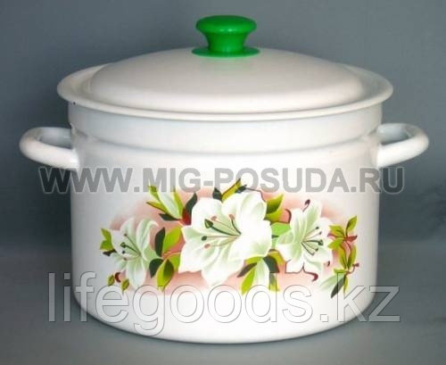 Кастрюля цил. борт. 9л. (белая) арт. 41804-212/6, фото 2