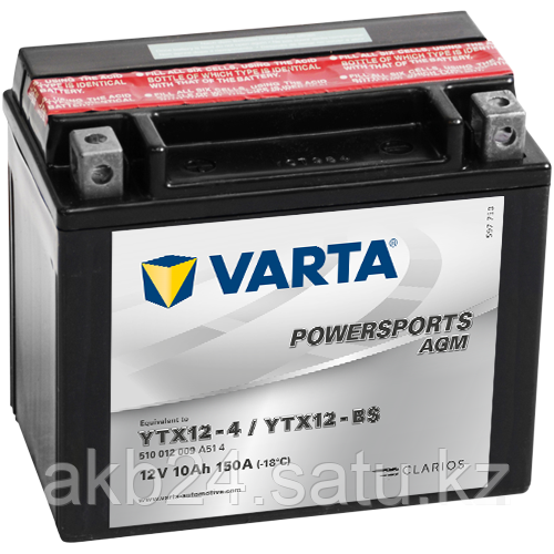 Аккумулятор Varta Powersports AGM YTX12-BS 10Ah 150A 150x87x131 - фото 1 - id-p72849711