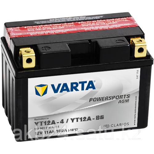 Аккумулятор Varta Powersports AGM YT12A-BS 11Ah 160A 150x87x105