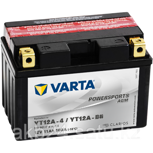 Аккумулятор Varta Powersports AGM YT12A-BS 11Ah 160A 150x87x105 - фото 1 - id-p72849712