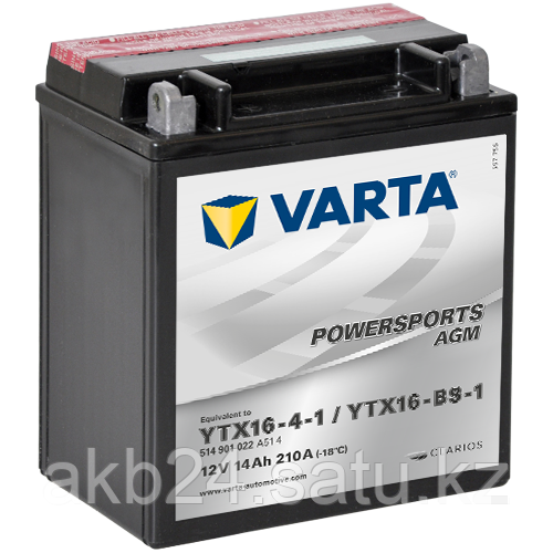 Аккумулятор Varta Powersports AGM YTX16-BS-1 14Ah 220A 150x87x161