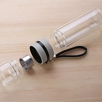 Бутылка стеклянная (320 мл) для хранения и переноски горячих жидкостей, фото 2