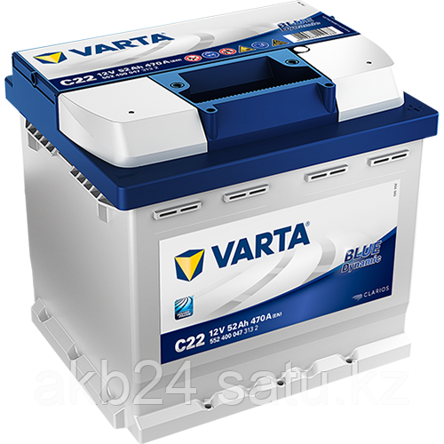 Аккумулятор Varta Blue Dynamic B34 52Ah 470A 207x175x190 - фото 1 - id-p72849730