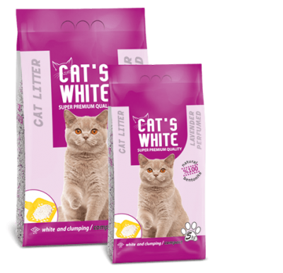 Cat*s White Compact Cat Litter Lavender, КэтС Вайт Лаванда, комкующийся наполнитель,уп.5кг.